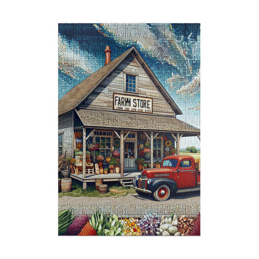 "1600 Farm Store Mosaic Puzzle: Bursting with Color!" - Puzzle