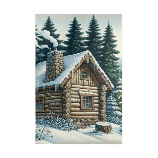 "Winter Wonderland Cabin Puzzle" - Puzzle