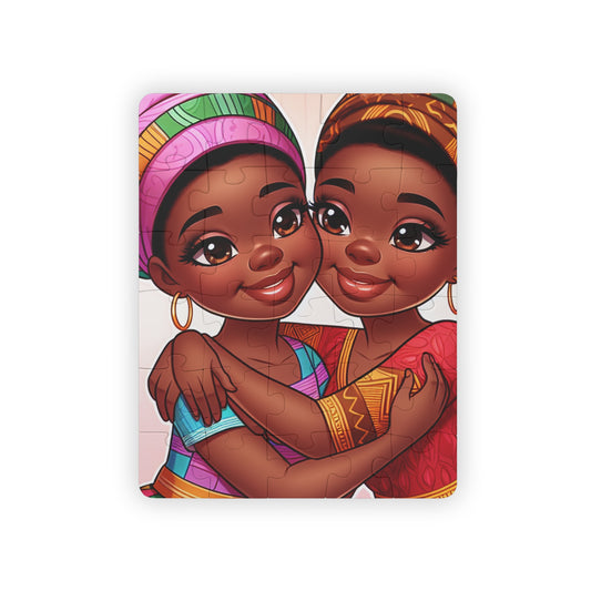 "Sisterly Love: African Hug Puzzle" - Puzzle