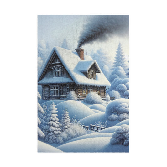 "Farmhouse Winter Wonderland Puzzle" - Puzzle