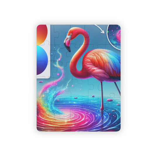 "Flamingo Fantasy Puzzle: Vibrant Waterscape" - Puzzle